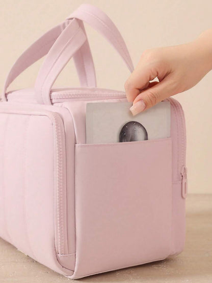 Multi-Pocket Large Capacity Fluffy Makeup Bag Multifunctional Women's, Make Up Bag, Travel Bag, Portable, Lightweight, Durable, Stylish, For Home, Aesthetic
